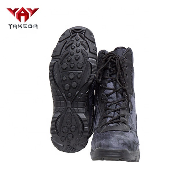 Bügel-Armee-nicht- Gummibeleg-militärische taktische Stiefel mit Seitenreißverschluss-Schwarz-Farbe